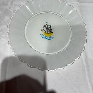 Set of 5 vintage Duralex France Dessert plates with platter